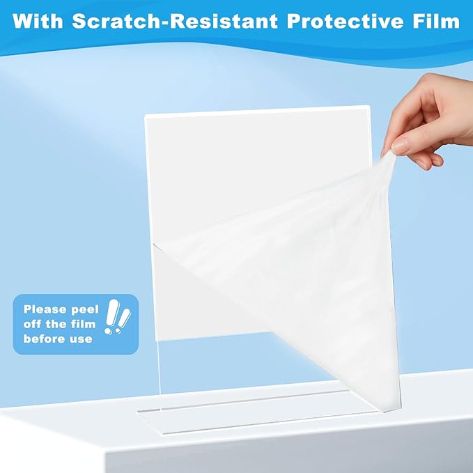 12 Pcs Acrylic Sign Holder 8.5 * 11inch, Slanted Back Sign Holder, Acrylic Display Stand,Vertical Indicator Stand, Suitable for Shopping Malls, Offices, Restaurants, and Weddings