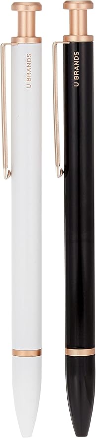U Brands Desktop Accessory Kit, Office Supplies Set, Wire Metal, Rose Gold, 10-Pieces