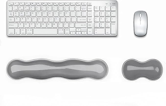 Update Gel Keyboard Wrist Rest & Mouse Wrist Rest Set – Silicone Wrist Support Pad for Pain Relief, Effortless Typing, Gaming, Computer, Laptop, Office – Anti-Slip Base, Easy to Clean