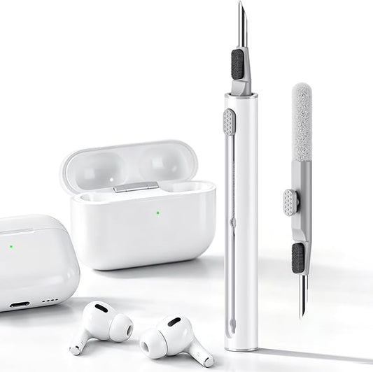 Hyashee Cleaner Kit for AirPods Pro 3/2/1, 3-in-1 Earbud Cleaning Pen with Metal Tip, Soft Brush & Flocking Sponge, Cleaning Tool for Wireless Earbuds, Charging Case, Phone, Keyboard & Electronics