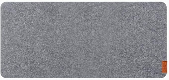 Desky Felt Desk Pad – Small 11 x 8.6 Inch, Wool Felt Desk Mat with Anti-Slip Base – Light Grey – Keyboard & Mouse Surface for Office, Home, or Laptop Use