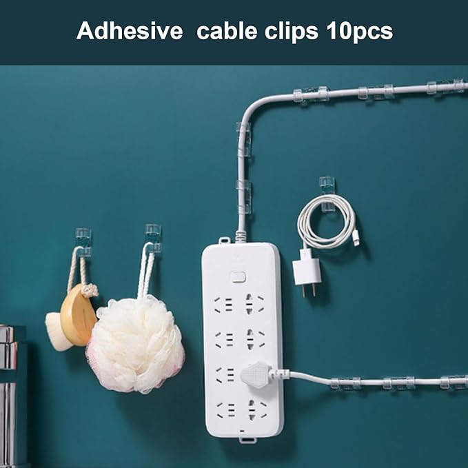 INCHOR Cable Management Kit 210 Pcs, 5 Cord Organizer for Desk, 28 Cable Clips, 100 Fastening Cable Ties, 4 Cable Sleeve Split, 10 Wire Organizers for Cords, 20 Zip Tie Mounts for Car Office Home