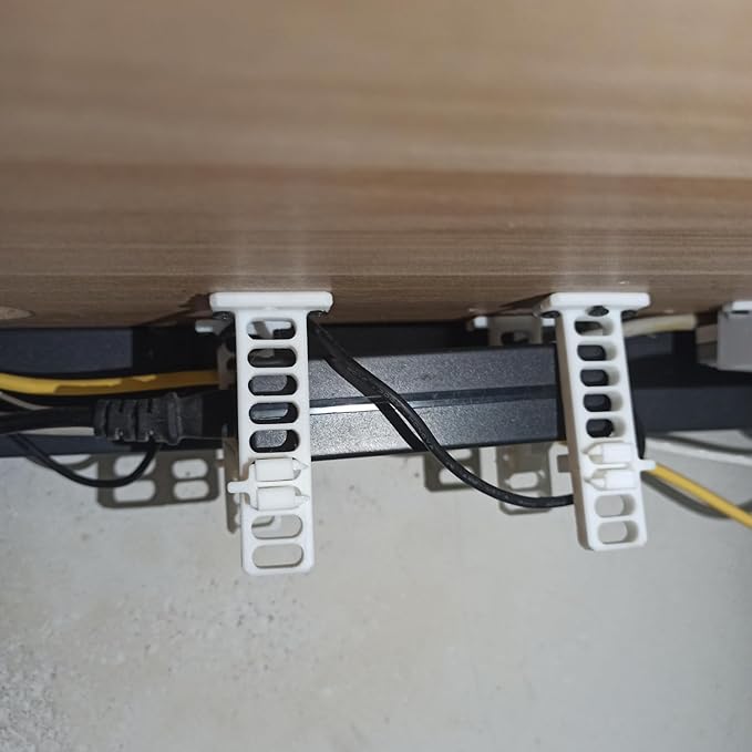 Universal Under Desk Mount for Power Brick Holder Docking Station Mount Power Strip (White)