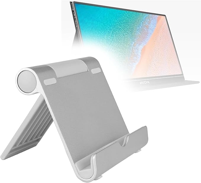 BoxWave Stand and Mount Compatible with ARZOPA Portable Monitor S1 Table (15.6 in) - VersaView Aluminum Stand, Portable, Multi Angle Viewing Sturdy