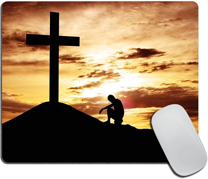 Mouse Pad, Cross Mouse Pad, Mousepad Rectangle Customized Mouse Pads with Designs Non-Slip Rubber Smooth MousePads for Computer Laptop 9.5"x7.9"x0.12" Inch(240mm x 200mm x 3mm)