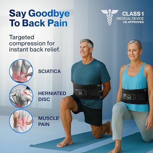 Modvel Back Brace for Lower Back Pain Women and Men – Lumbar Support Belt for Sciatica, Herniated Disc, Muscle Strain – Adjustable Breathable Work Brace with 6 Stays – Support for Posture – Size XXL