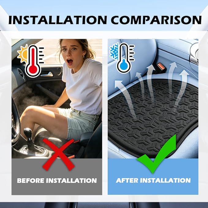 2026 New Gel Car Seat Cushions for Driving,Breathable & Non-Slip Car Seat Pads for Pressure Relief,Universal Driver Seats Cushion as Cars Accessories Interior for Most Vehicles