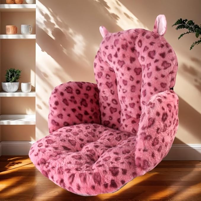 DOBUONO Comfy Office Chair Cushion: 17.5" L x 17.5" W x 18" H Cute Seat Cushion Kawaii Cushion for Gaming Chair with Backrest Non-Slip Floor Seating for Adults and Pets Pink Stuff for Room Decor