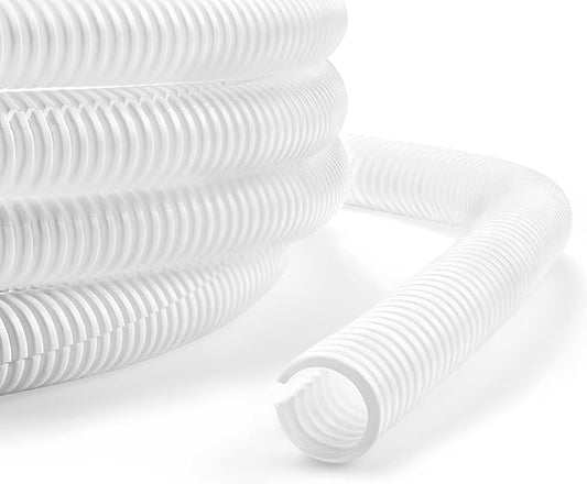 10ft 3/8inch Cable Management, White Wire Loom Tubing Cord Protector, Cable Sleeve Wire Wrap, Cord Wrap for Computer Cord Organizer, Office, Home, ect