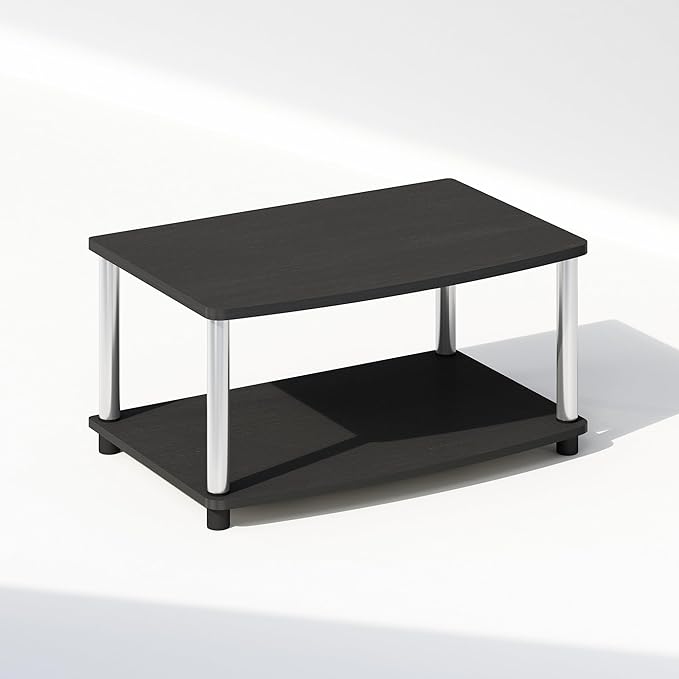 Furinno Turn-N-Tube Printer Stand with Storage, 2-Tier Printer Table, Under Desk Printer Stand, Toolless Assembly, for CPU, Office Supplies, Home Office, Americano