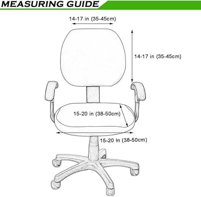Smiry Stretch Jacquard Office Computer Chair Covers, Removable Washable Universal Desk Rotating Chair Slipcovers Protector, Seat + Backrest Cover, Ocean Blue