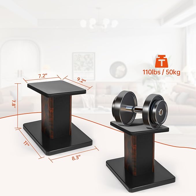Pair-7.9 Inch (20CM)-Wood Speaker Stands for Home-Cinema HiFi Desktop and Satellite Speakers Monitor Stands