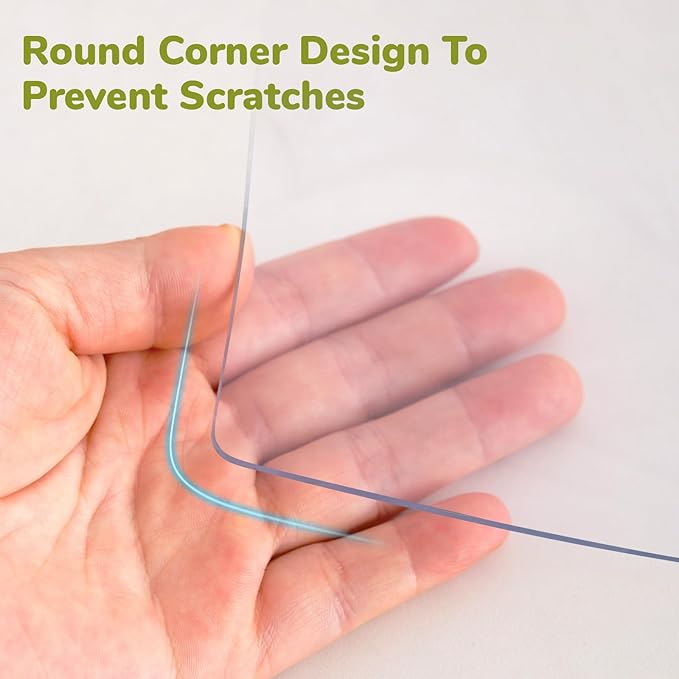 32 x 48 Inch Clear Table Cover Protector - 1.5mm Thick Plastic, Waterproof Vinyl Table Protector for Dining Room, Kitchen, Office