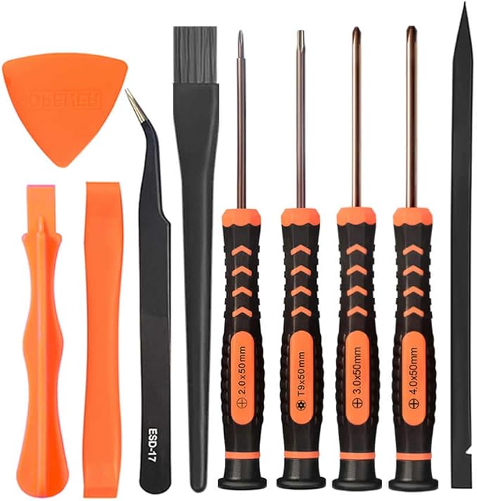 Cleaning Repair Tool Kit for PS4 PS5, TECKMAN TR9 Torx Security Screwdriver with PH00 PH0 PH1 Phillips Screwdriver Set for Sony Playstation 4,5 Main,Controller Tear Down and Dust Removal
