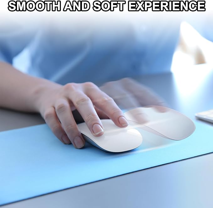 Patikil Desk Mat, 48""x17" Non-Slip Waterproof PU Leather Desk Pad Dual Sided Home Work Study, Light Pink