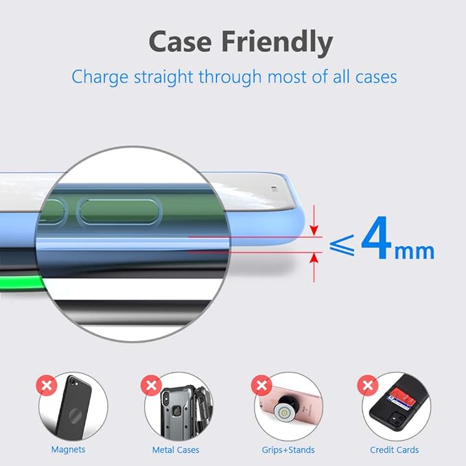 Yootech Wireless Charger,10W Max Wireless Charging Pad Compatible with iPhone 17/17 Pro/17 Pro Max/Air/16/15/14/13/SE 2022/12/11,Samsung Galaxy S25/S24/S23,for AirPods Pro 3(No AC Adapter)