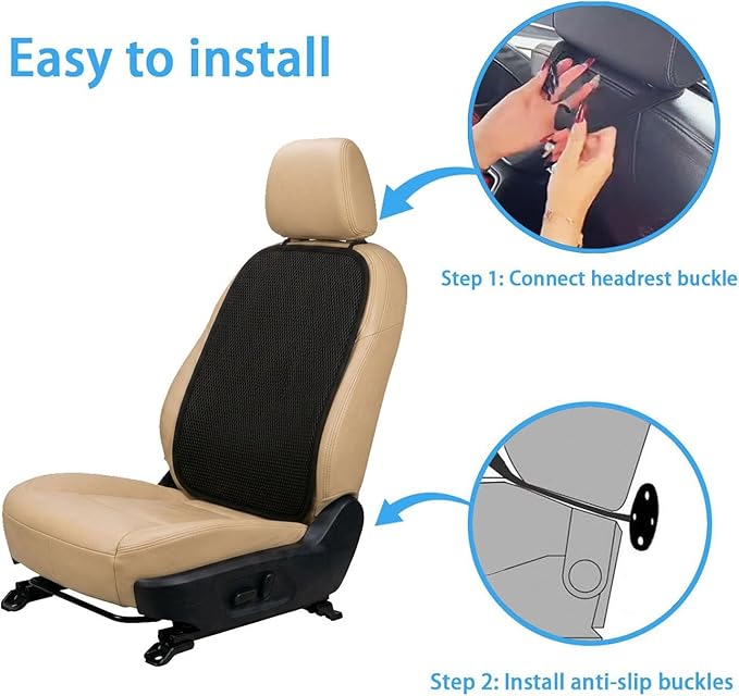 Summer Cool 3D Air Mesh Breathable Vented Car Seat Cushion Pad,Universal Auto Back Cooling Ventilated Seat Cover for Car SUV Truck Van Pickup for Driving Seat(Black, 1 Pack Back Cushion)