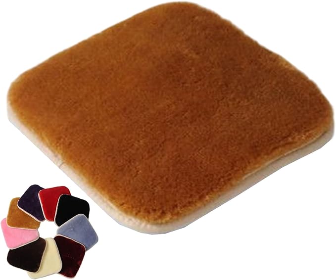 Anti-Slip Seat Cushions with Ties, Plush Dining Chair Pads, Durable Foam Cushions, Universal Stool Padding, Indoor-Outdoor Seat Cushions(Camel,Square 12X12in)