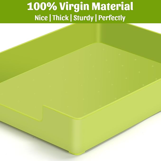 Letter-Size Tray Desk Letter Tray Paper Tray, Sturdy Heavy-Duty Plastic Printer Paper Tray, Single-Tier Stackable File Storage Organizer for Office Home (Green)