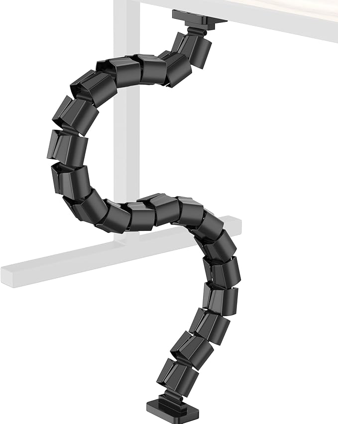 Magnetic Cable Management Spine, Instant Snap-On Wire Vertebrae for Metal Frame Gaming Desks, Dragon Bone Style Floor-to-Desk Cord Concealer for Steel Legs & Standing Desks