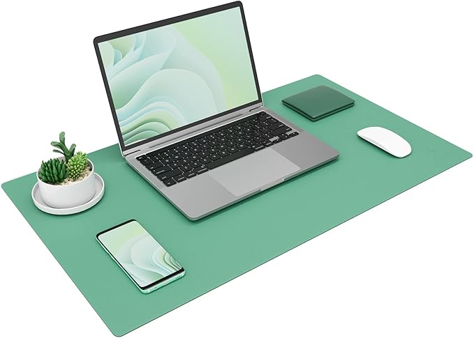 K KNODEL Non-Slip Desk Mat, Desk Pad, Desk Blotter, Desktop Mat for Desk, Small Desk Protector, Office Computer and Laptop Mat for Desk (23.6"x13.8", Green)