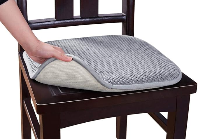 GoodGram 12 Pack Non Slip Ultra Soft Chenille Honeycomb Premium Comfort Memory Foam Chair Pads/Cushions - Assorted Colors (Silver/Light Gray, 12 Pack)
