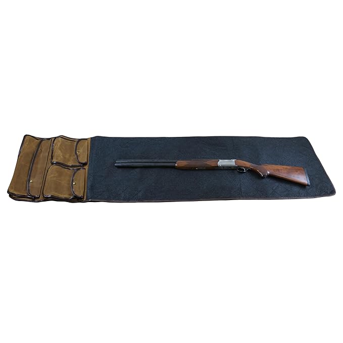 Rush Creek Creations Gun Cleaning Mat – Heavy Duty Waxed Canvas Rifle & Pistol Cleaning Mat, Weather-Resistant Gun Workbench Pad with Handle for Shooting, Hunting & Maintenance