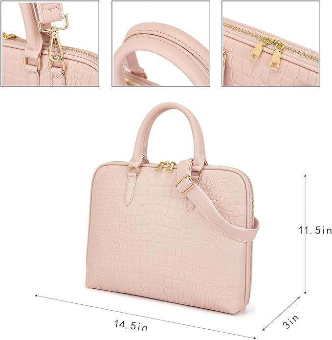 Accordian File Organizer Tote,Folder with Zipper & Labels,12 Pocket Expanding File Folder with Multi-Pockets Paper Folder for Letter A4 Files Business Teacher Office Bag (Pink)