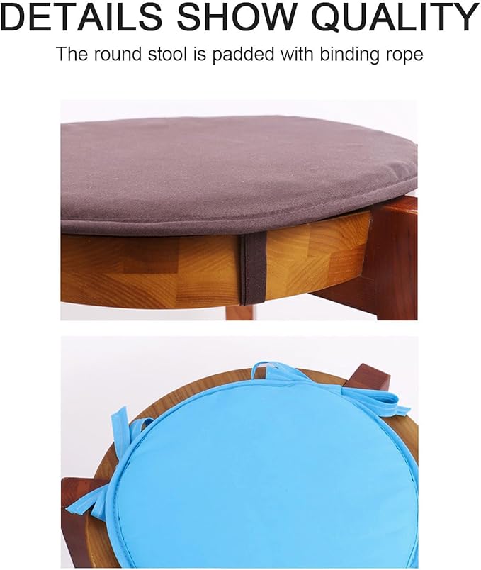 Dining Chair Cushions, Removable Waterproof Comfortable Seat Cushions with Ties,Circular Non-Slip Comfort Office Chair Cushion for Office Patio Coffee Shop Dining Bistro Indoor Outdoor Garden
