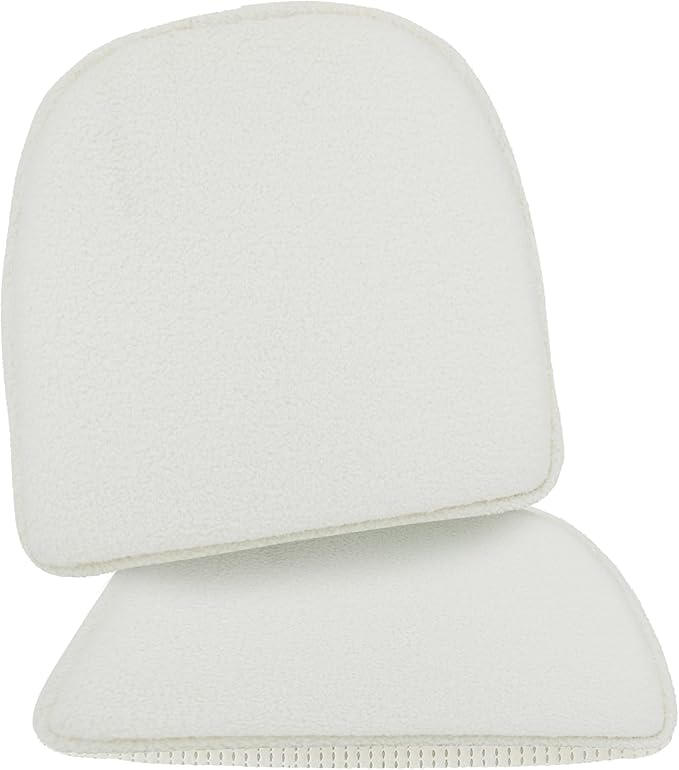 Klear Vu Raindrop The Gripper Non Slip Chair Cushions, Soft & Comfortable Seat Pad, Sitting Pillow for Kitchen, Dining or Office, 2 Count (Pack of 1), Fleece White