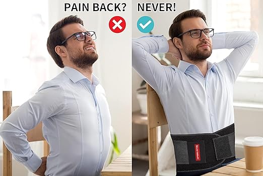 Back Brace for Lower Back Pain Relief - Adjustable Lumbar Support Belt for Sciatica, Herniated Disc, 3D Pad, Scoliosis - Breathable Mesh Lower Back Support with Removable Pad - For Men and Women (Large)
