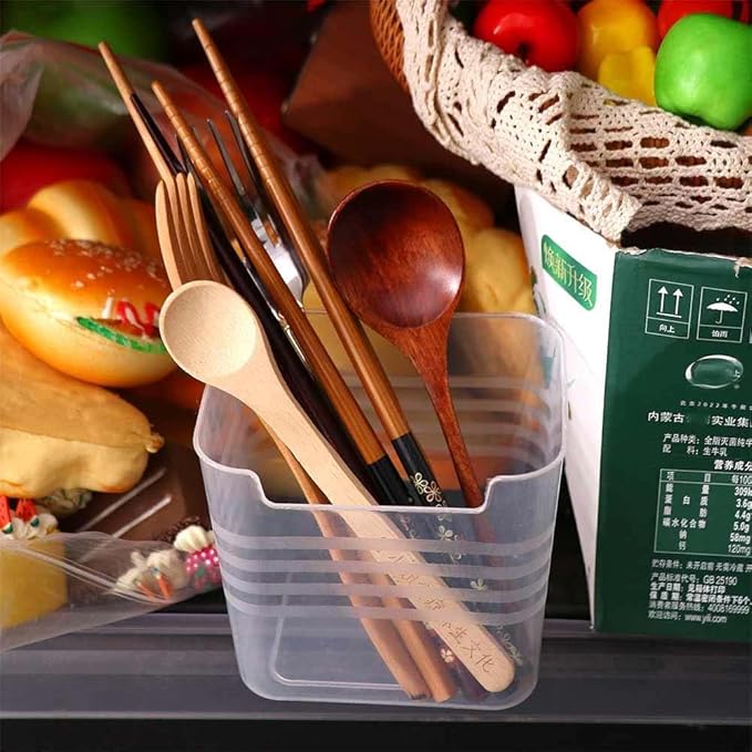 10 Pcs Clear Plastic Storage Box Pen Holder, Office Desktop Organizer Large Capacity Cosmetic Holder, Square Organizer for Pencils, Markers