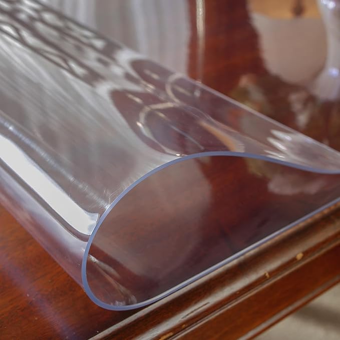 OstepDecor Clear Table Protector 32 x 60 Inch, 2mm Thick Plastic Table Cover, Waterproof PVC Clear Table Cover Protector, Desk Protector Mat, Writing Desk Pad for Desktop, Coffee & Dining Room Table