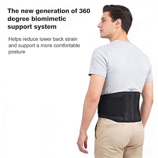 Back Brace for Lower Back Pain Relief, Wide Lumbar Support Belt for Men & Women, 5 Removable Metal Stays, Herniated Disc, Sciatica, Work & Lifting, Breathable Back Support (X-Large 45"-50.9")