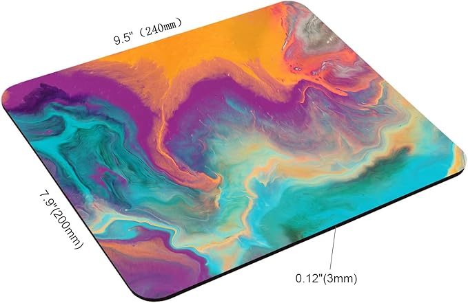 Mouse Pad Custom Design,Abstract Rich and Colorful Orange Anti-Slip Rubber Mousepad for Gaming Office Laptop Computer PC Men Women Kids, Cute Custom Pattern, Purple, Blue, Yellow,Teal