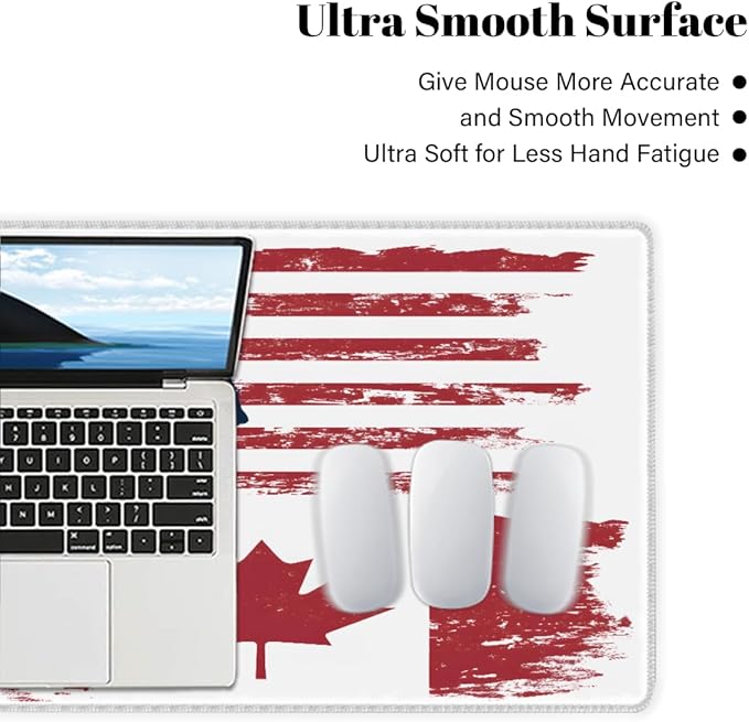 Large Mouse Pad Soccer American Flag Non-Slip Rubber Long Gaming Desk Mat Big Computer Keyboard Mousepad Waterproof Protector Wristing Pad for Gaming Office Home Decorative 31.5 X 11.8 Inch
