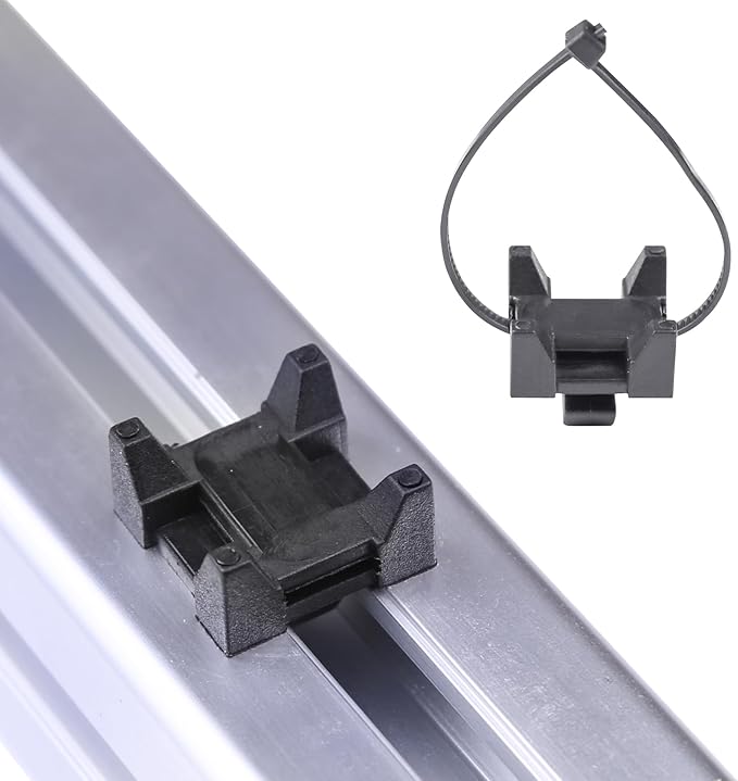 25 Pieces Plastic Cable Zip Tie Mounting Blocks, Drop-In Base Mounts for 15 or 40 Series Aluminum T-Slot Extruded Profiles Wire Management