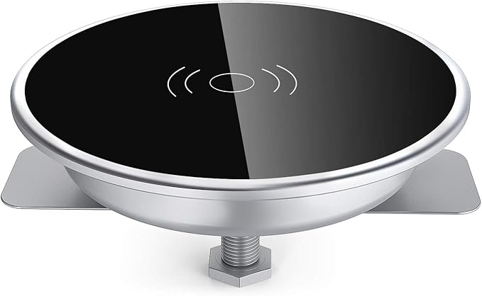 i.VALUX Embed in Desk Wireless Charger,15W Fast Charging Pad Phone Charger,Hidden Desk Grommet Qi Charging Station Compatible with iPhone 17/Air/16/15/14/13/12/11/11 Pro/8/Xs Max/XR/Galaxy S22/S21