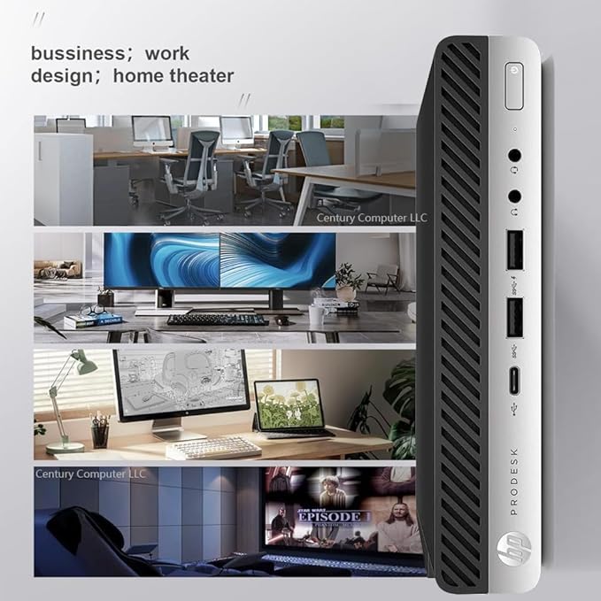 HP EliteDesk 800 G3 Mini Business Desktop Computer with 21.5" FHD Monitor PC Bundle, Intel Core i5-6500T, 16GB RAM, 512GB SSD, DP Cable, Keyboard & Mouse, Windows 11 Pro (Renewed)