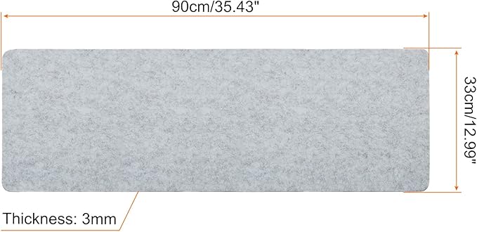 PATIKIL 35"x13" Desk Mat Protector, Felt Dual Side Mouse Pad Writing Mat for Office Home, Light Gray