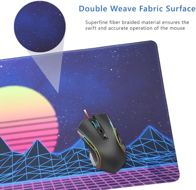 Large Gaming Mouse Pad, Extended XXL Desk Pad & Non-Slip Rubber Mat for Mice and Keyboard with Stitched Edges （90x40 zisesun011）