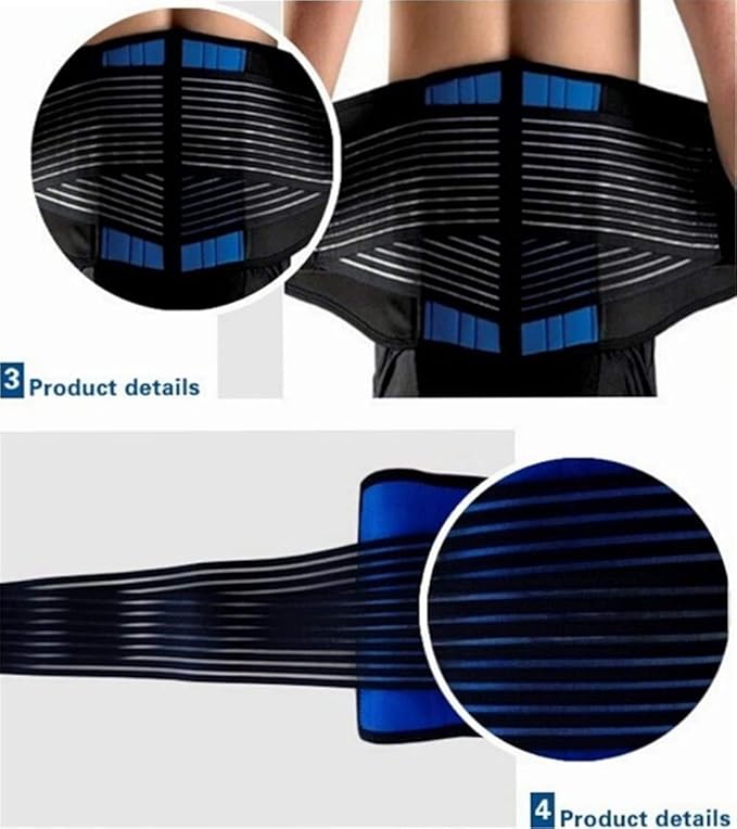 Deluxe Neoprene Double Pull Lumbar Lower Back Support Brace Exercise Belt Waist Trainer Belt
