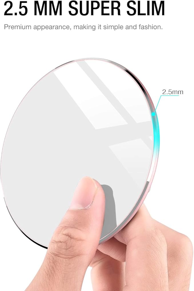 TOZO W1 New Anti-Slip Aircraft-Grade Aluminum Wireless Charger 15W Max Fast Wireless Charging Pad Compatible with iPhone 17/17 Pro/17 Pro Max/Air/16/15/14/SE Series, Samsung Galaxy S25/S24/S23