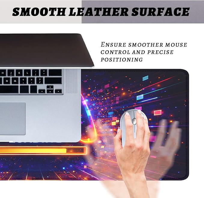Gaming Controller Mouse Pad, Neon Loading Gaming Desk Mat with Stitched Edges,Non-Slip Waterproof Rubber Base Mouse Mat, 31.5x11.8in Mouse Pads for Desk Home Office Gaming