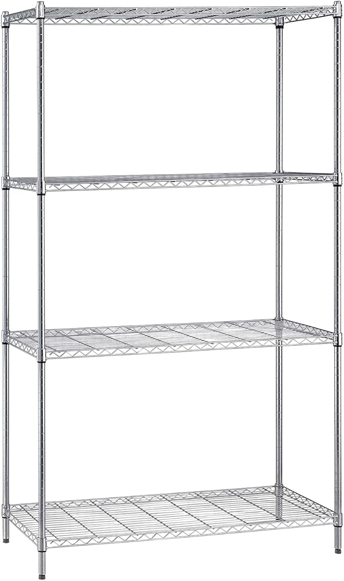 Quantum Storage Systems WR63-2442C Starter Kit Wire Shelves Chrome 4 Shelves 63" H x 42" W x 24" D