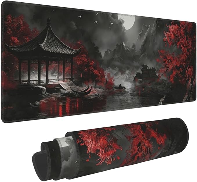 XL Dark Canyon Large Gaming Mouse Pad, Long Extended Full Mouse Mat Desk Pad for Top Keyboard Table, Aesthetic Cute Big Stitched Mousepad Gifts for Women Office Decor, 31.5 * 11.8 in