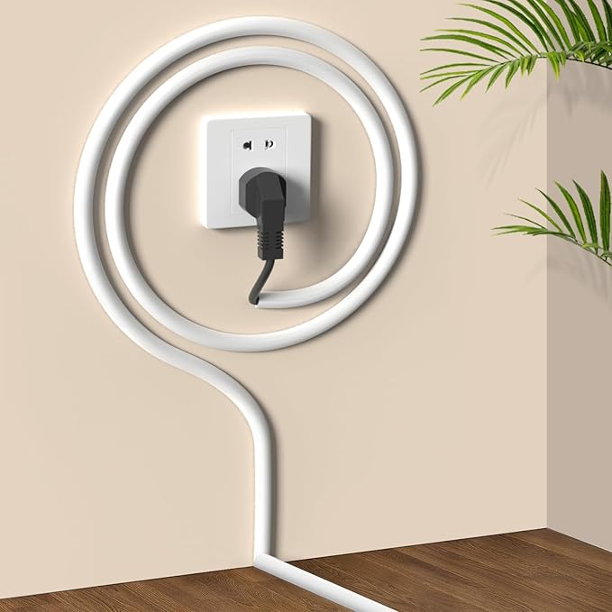 UOMTFAI Wall Cord Hider 39 Inch - Self-Adhesive Wire Cover Raceway for Walls, Flexible PVC Cable Concealer for Home and Office, W0.59 H0.39in - White