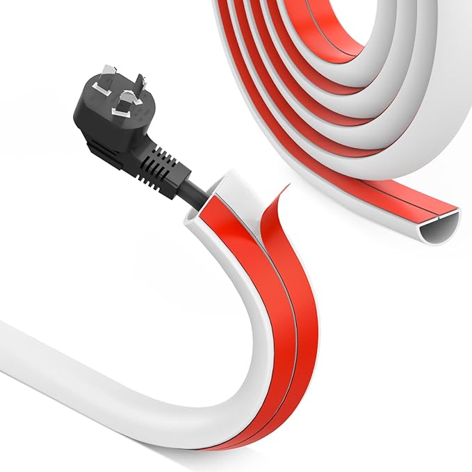 UOMTFAI Wall Cord Hider 39 Inch - Self-Adhesive Wire Cover Raceway for Walls, Flexible PVC Cable Concealer for Home and Office, W0.59 H0.39in - White