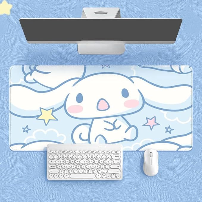 XXL Extended Gaming Mouse Pad/Mat- Large Cute Kawaii Anime Cartoon Design Mousepad for Girls and Women, Stitched Edges | 27.6"x11.8"x0.08" Dimensions (Cinnamon2)