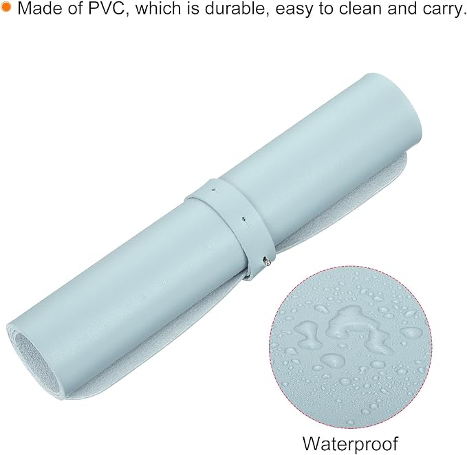 PATIKIL 24"x12" Desk Mat Protector, PVC Non-Slip Waterproof Mouse Pad Writing Mat for Office Home, Light Blue